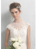 Mermaid Ivory Lace Tulle Jewel Neckline Awesome Wedding Dress